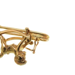 Cartier Rocking Horse Stroller Baby Mother Car Bear Brooch in 18K Yellow Gold