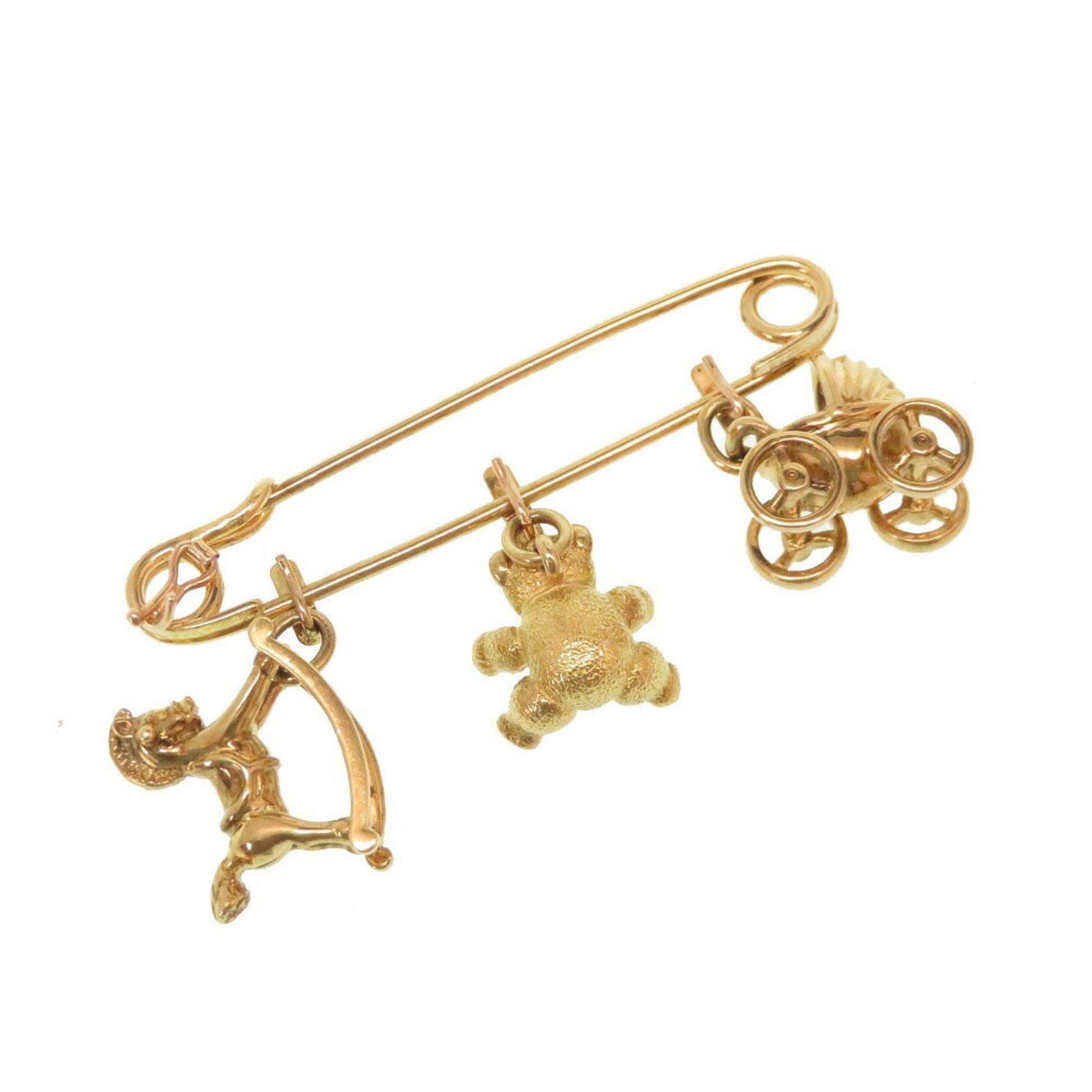 Cartier Rocking Horse Stroller Baby Mother Car Bear Brooch in 18K Yellow Gold In Good Condition For Sale In London, GB