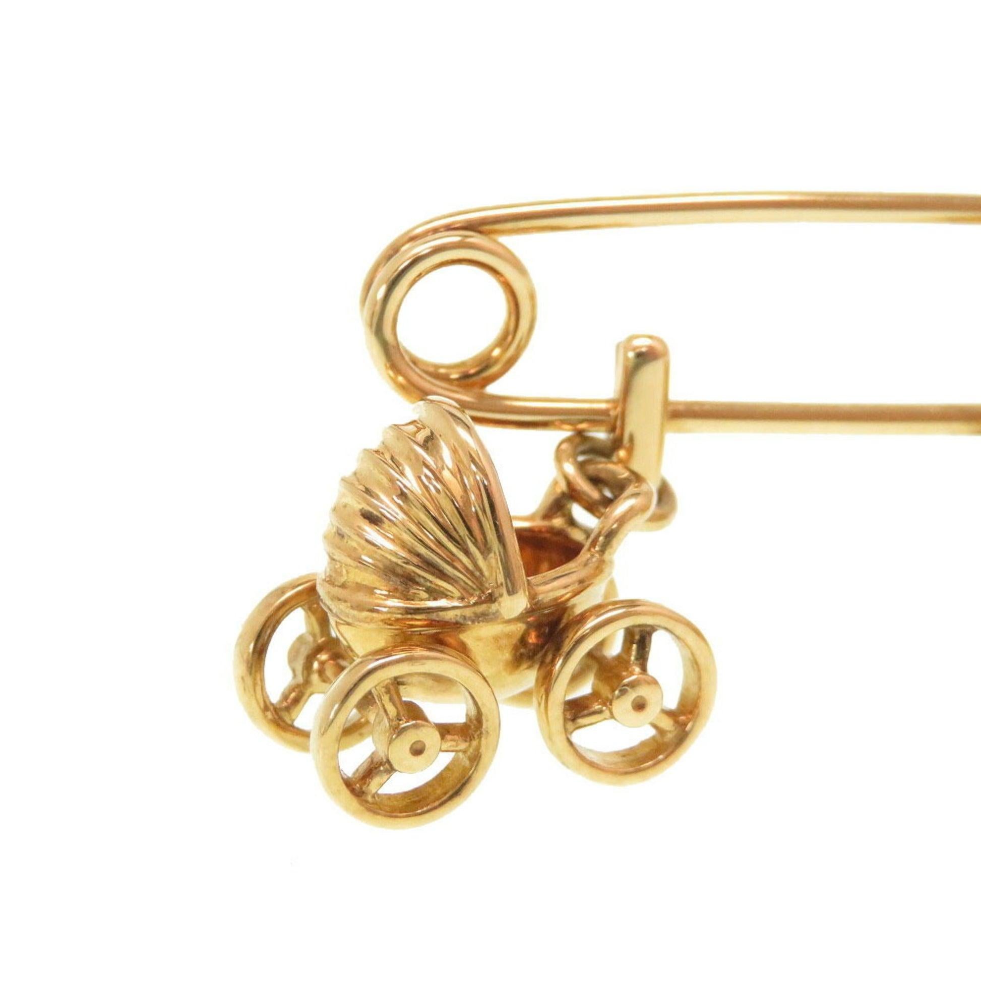Women's or Men's Cartier Rocking Horse Stroller Baby Mother Car Bear Brooch in 18K Yellow Gold For Sale