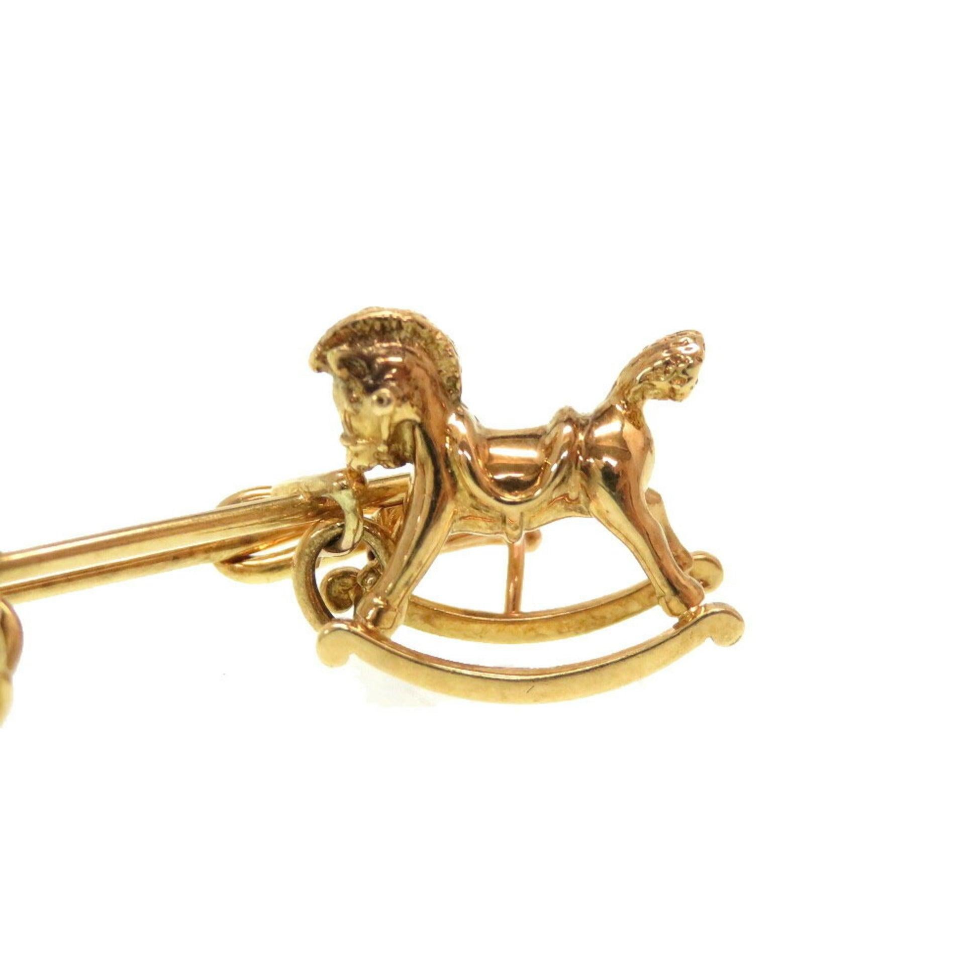 Cartier Rocking Horse Stroller Baby Mother Car Bear Brooch in 18K Yellow Gold For Sale 1