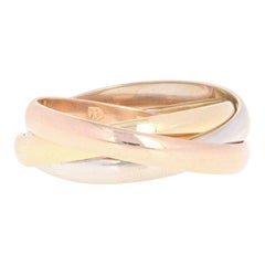 Cartier Rolling Ring, 18 Karat Yellow, White, and Rose Gold Women's Band