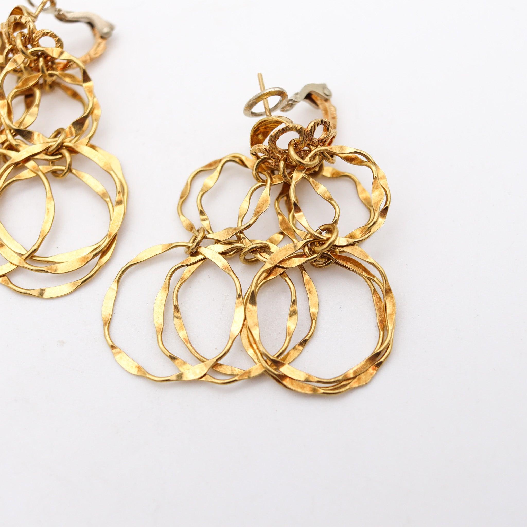 Women's CARTIER Roma 1970 Kinetic Dangle Circles Drops Earrings In 18Kt Yellow Gold