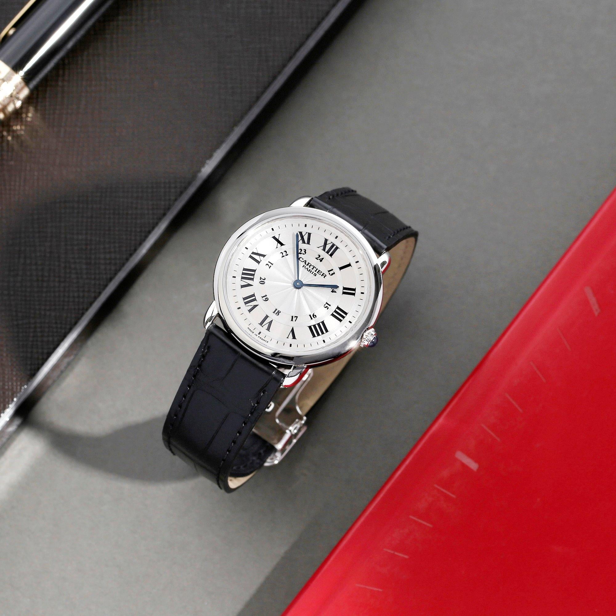 Cartier Ronde 2452 Unisex Platinum Watch 6