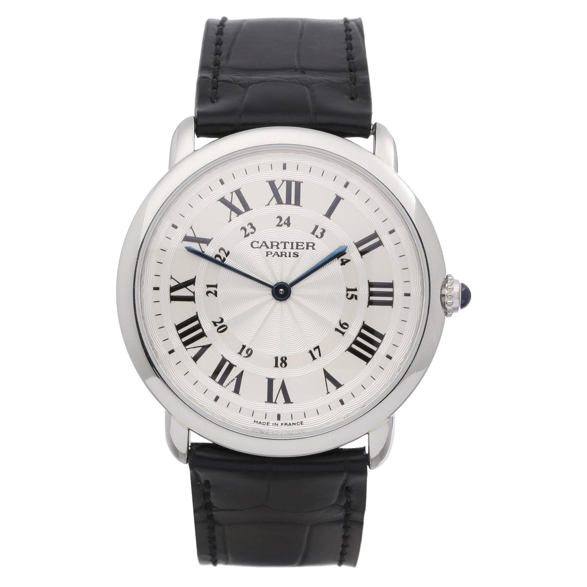 Cartier Ronde 2452 Unisex Platinum Watch