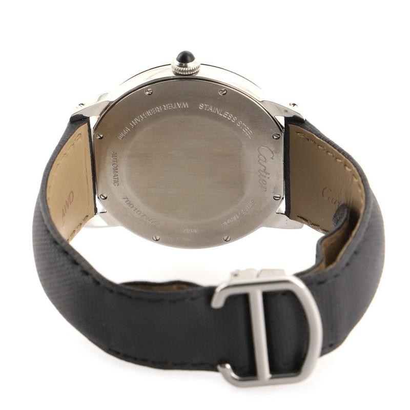 Women's or Men's Cartier Ronde Croisiere de Cartier Automatic Watch Stainless Steel and Leather