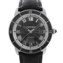 Cartier Ronde Croisiere Stainless Steel Gray Dial Automatic Mens Watch WSRN0003