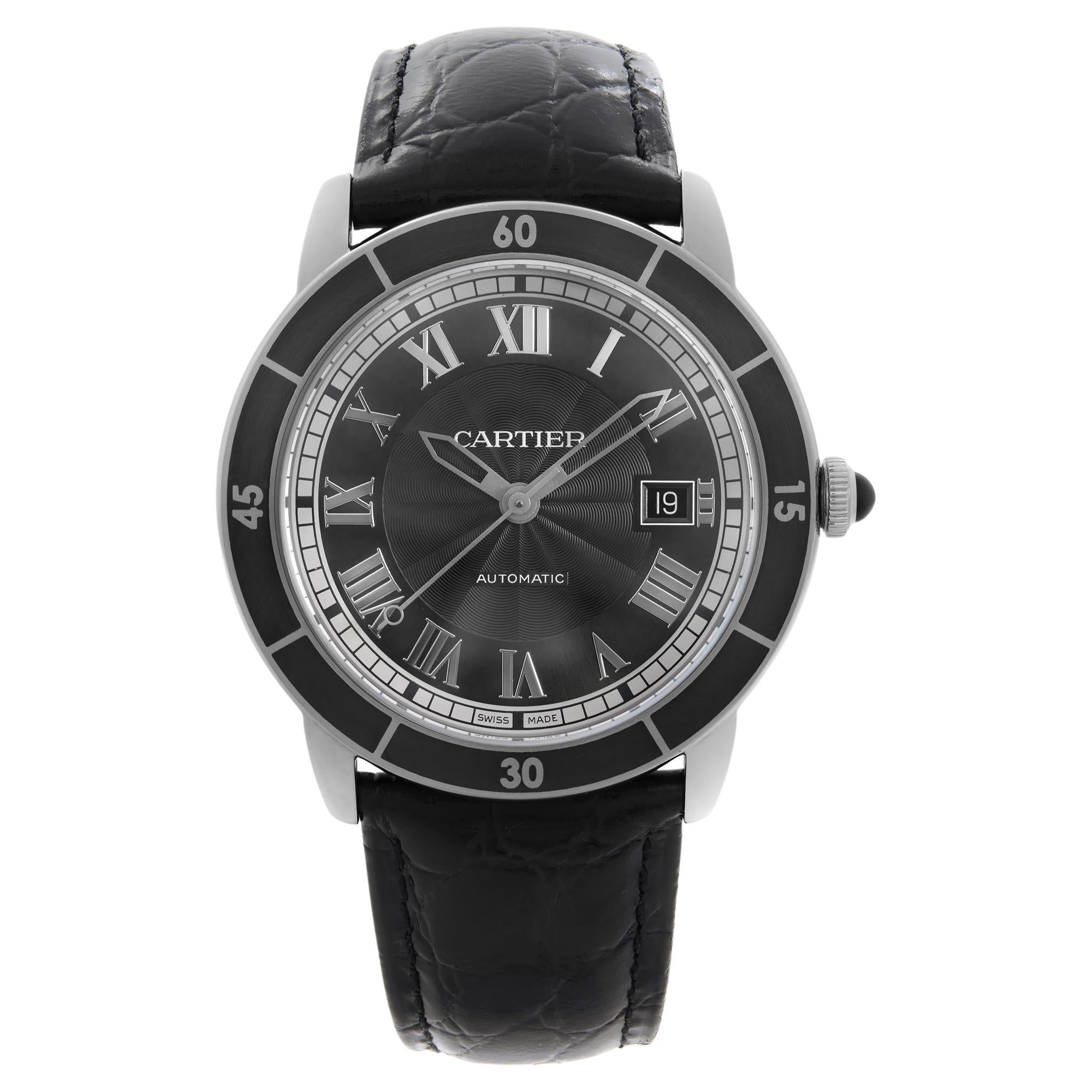 Cartier Ronde Croisiere Stainless Steel Gray Dial Automatic Mens Watch WSRN0003