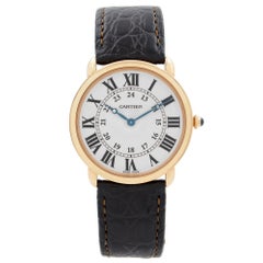Cartier Ronde Louis 18K Rose Gold Silver Dial Hand-Wind Mens Watch W6800251