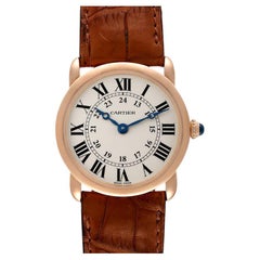 Cartier Ronde Louis 18k Rose Gold Silver Dial Ladies Watch W6800151 Box Papers