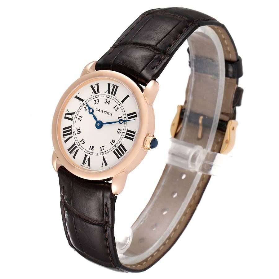 Cartier Ronde Louis 18K Rose Gold Silver Dial Ladies Watch W6800151 In Excellent Condition In Atlanta, GA