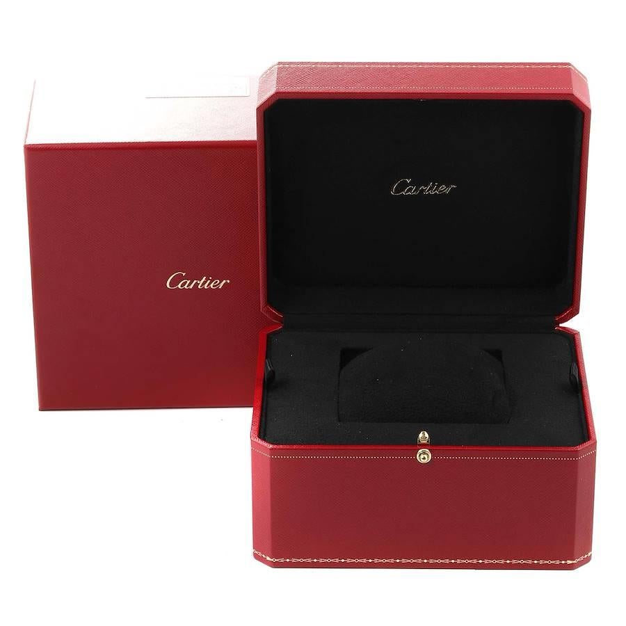 Cartier Ronde Louis 18K White Gold Diamond Bezel Mens Watch WR007002 For Sale 1