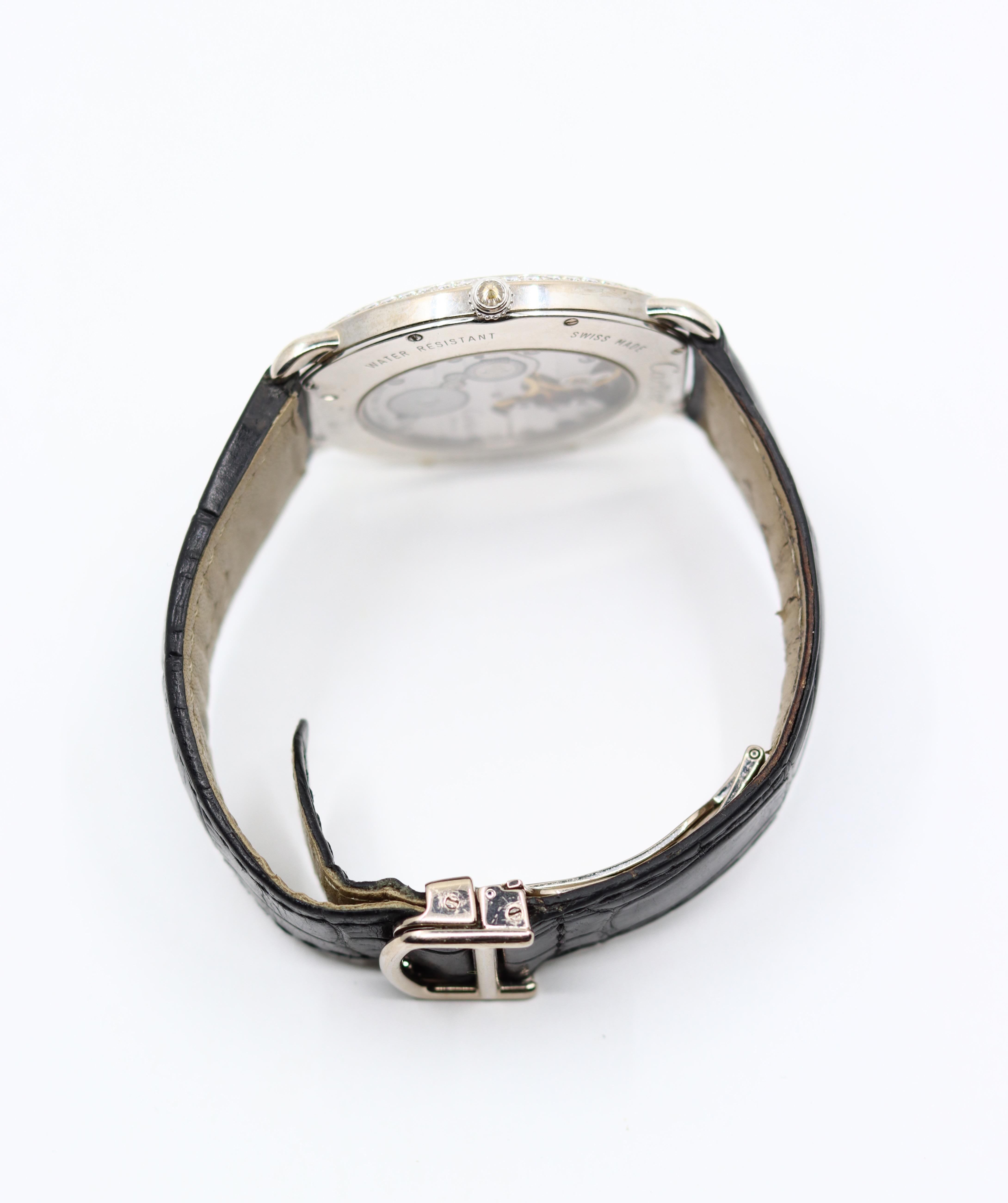 Donna Orologio Cartier Ronde Louis in oro bianco 18 carati e diamanti in vendita