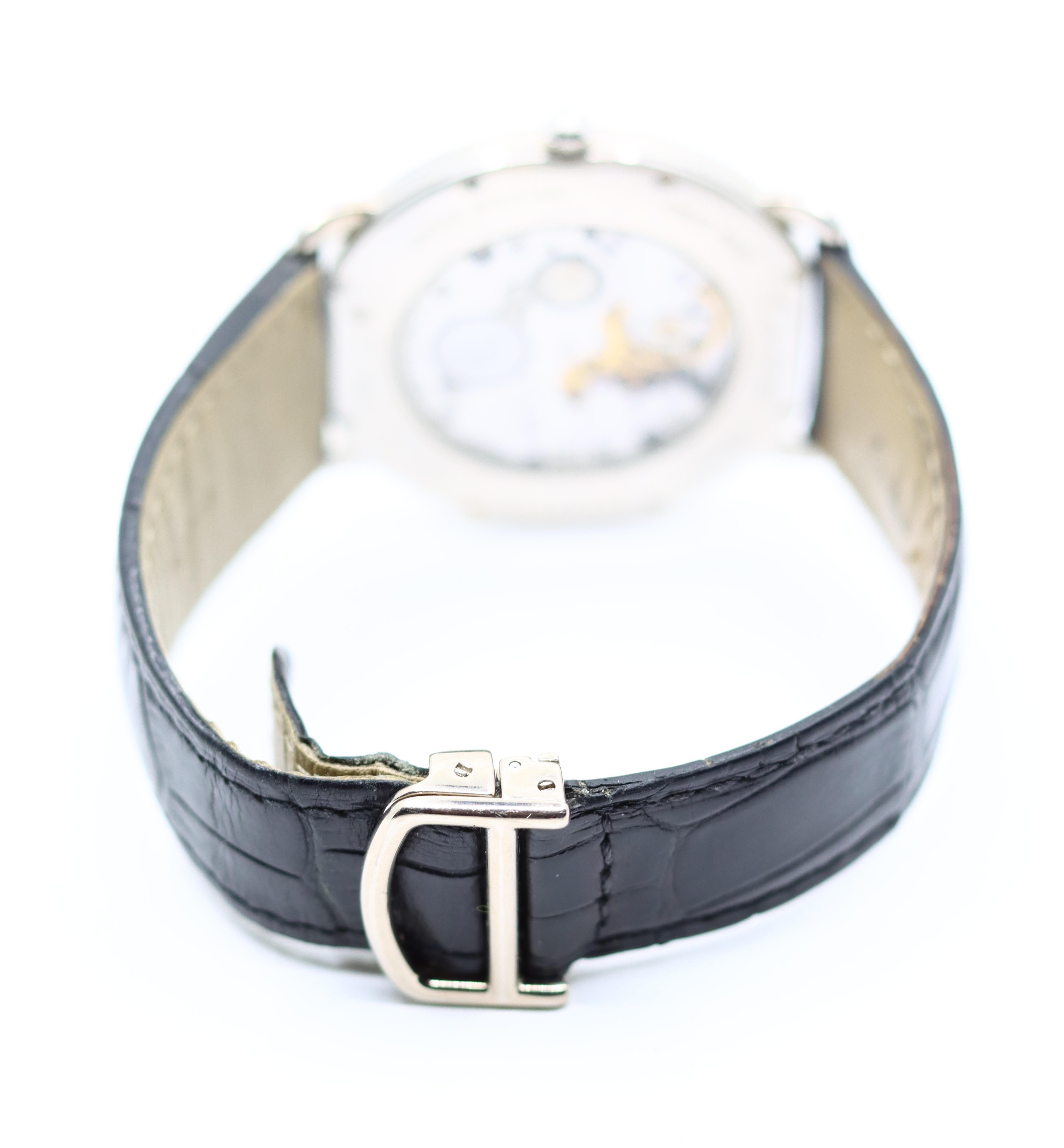 Orologio Cartier Ronde Louis in oro bianco 18 carati e diamanti in vendita 1