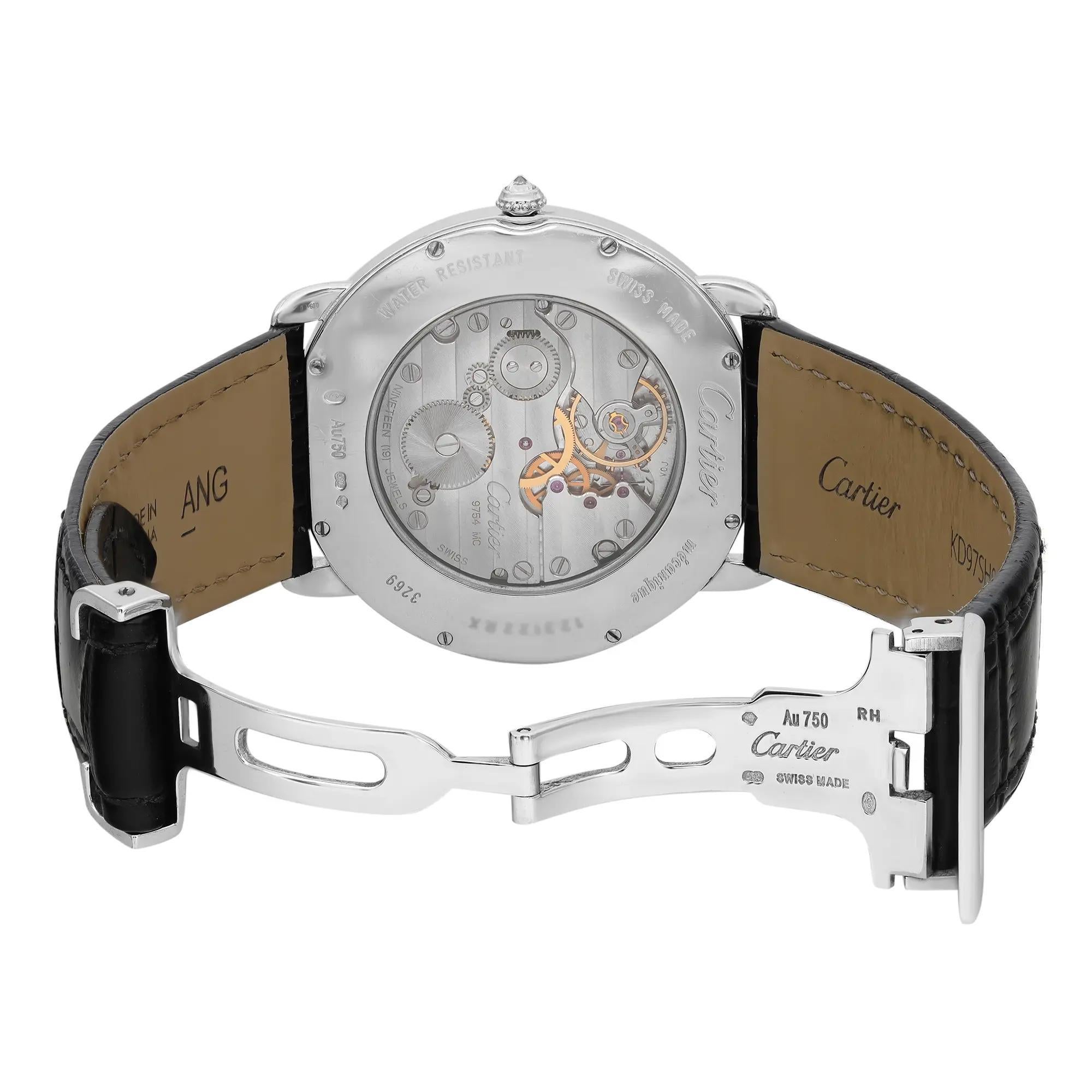 Cartier Ronde Louis 18k White Gold Diamond White Dial Hand Wind Watch WR007002 For Sale 1