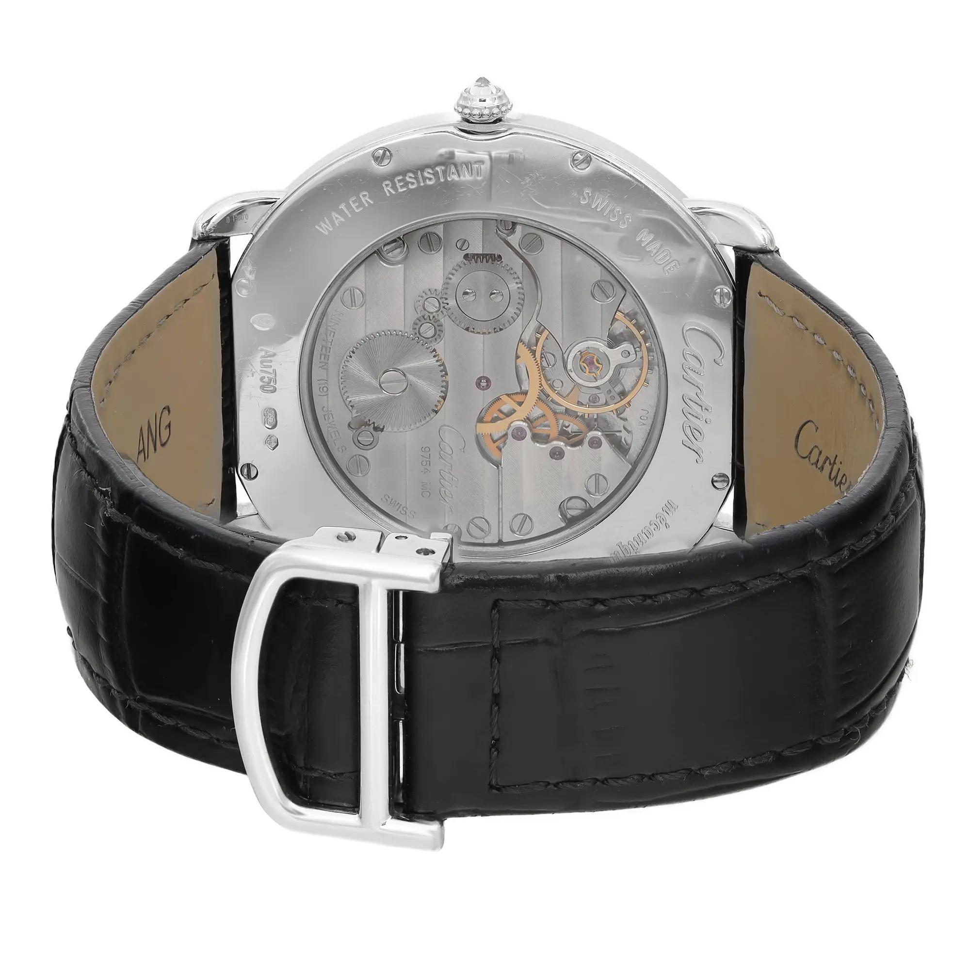 Cartier Ronde Louis 18k White Gold Diamond White Dial Hand Wind Watch WR007002 For Sale 2