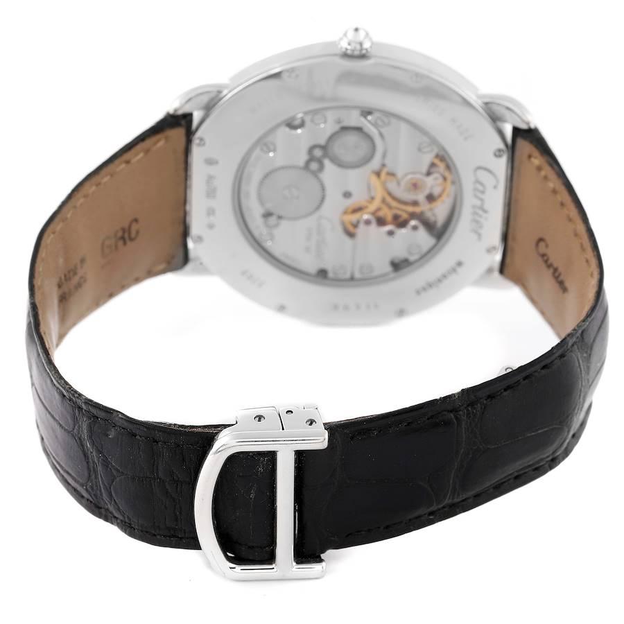 Men's Cartier Ronde Louis 18K White Gold Silver Dial Diamond Mens Watch 3269 For Sale