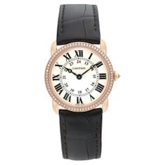 Cartier Ronde Louis 29mm 18K Rose Gold Cream Dial Diamond Ladies Watch WR000351