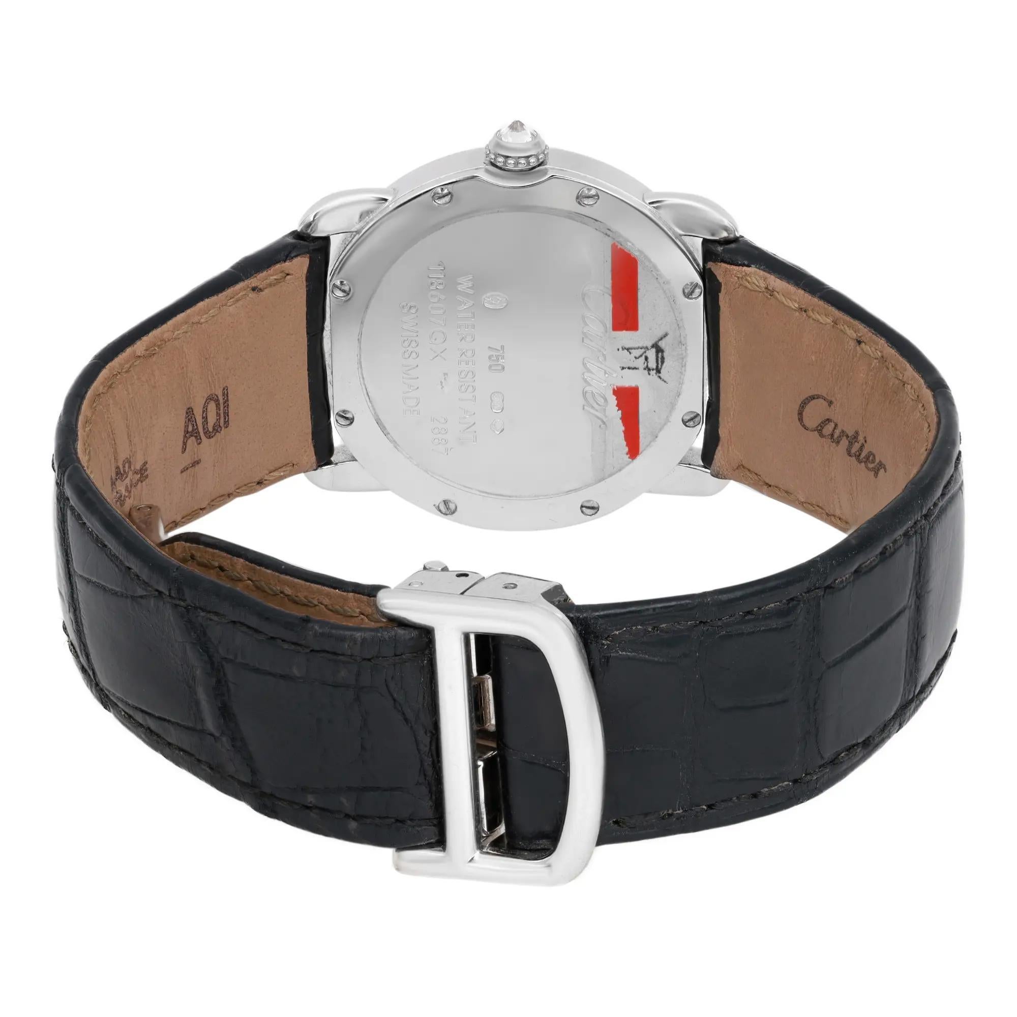 Cartier Ronde Louis 29mm 18K White Gold Diamond Cream Dial Ladies Watch 2887 For Sale 1
