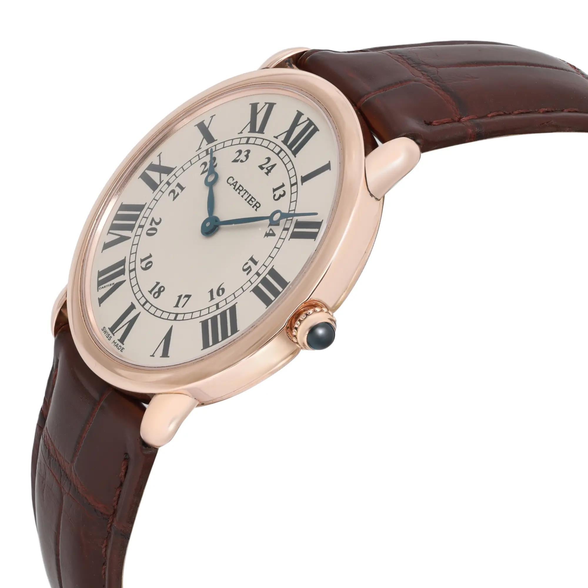 Cartier Ronde Louis 36mm 18K Roségold Cremefarbene Handaufzugsuhr mit Zifferblatt W6800251, Ronde Louis im Zustand „Gut“ in New York, NY