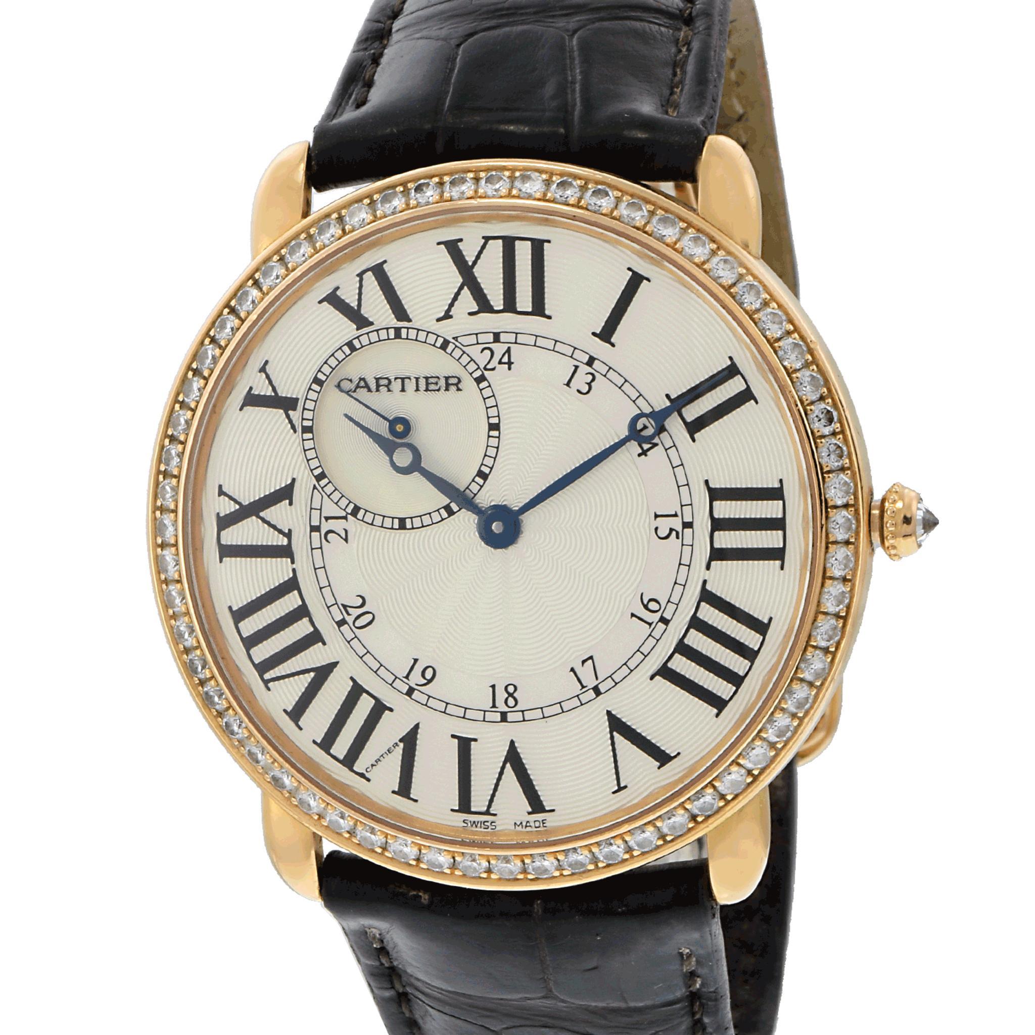 Montre Cartier Ronde Louis 42mm Or Rose 18KT Ref. WR007001 Bon état - En vente à New York, NY