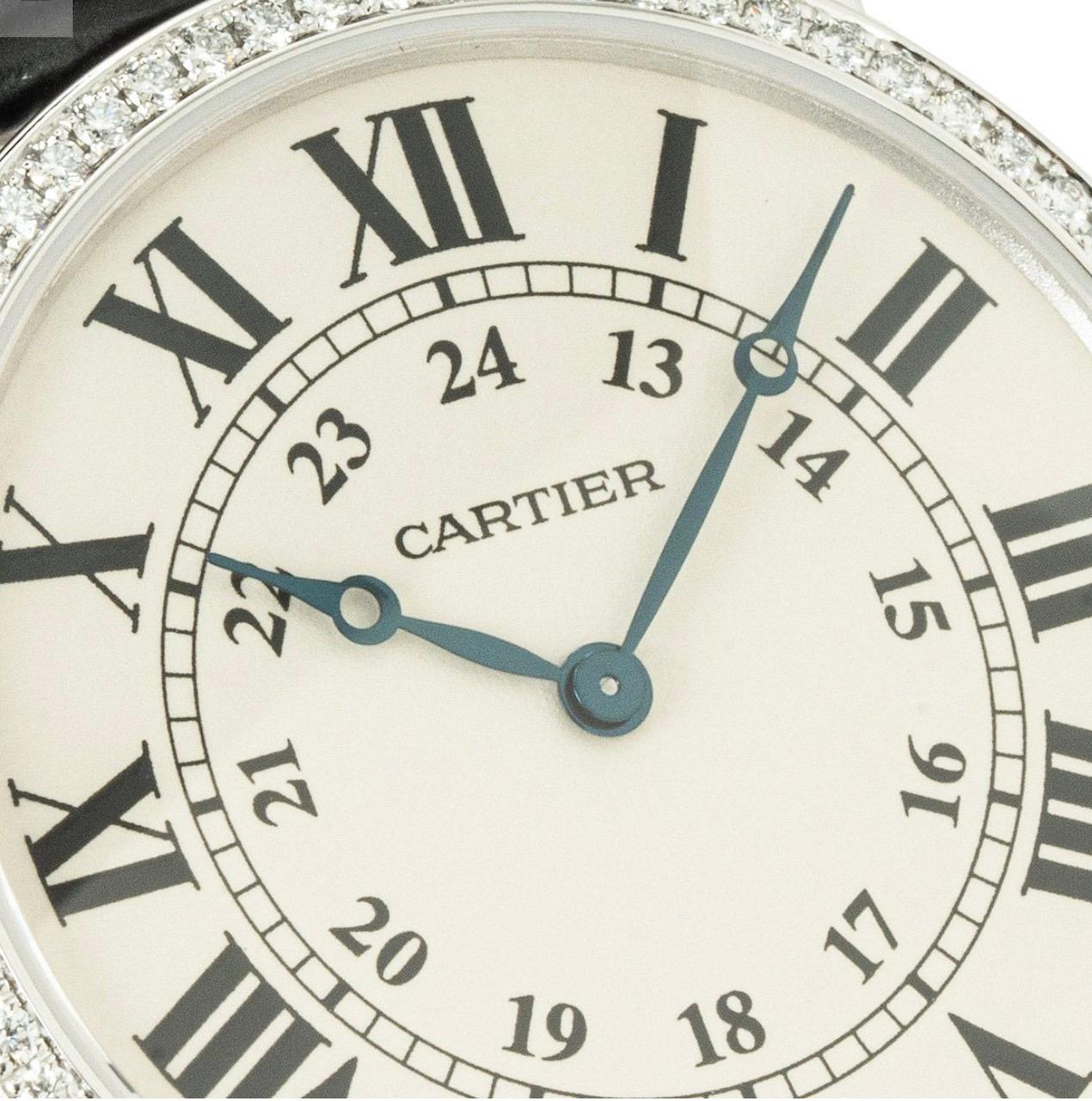 Cartier Ronde Louis Diamond Bezel Montre Excellent état - En vente à London, GB