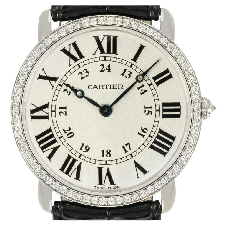 Cartier Ronde Louis Diamond Bezel Watch For Sale at 1stDibs