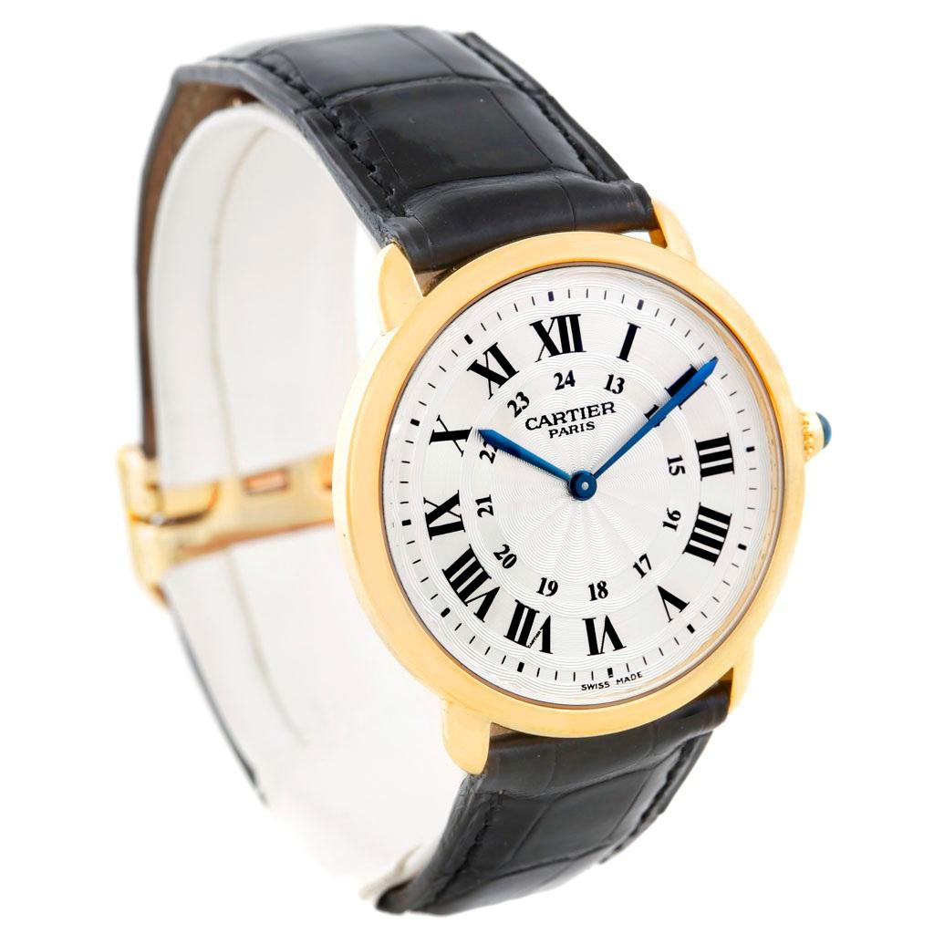 Cartier Ronde Louis Privee 18 Karat Yellow Gold Mechanical Men's Watch For Sale 1