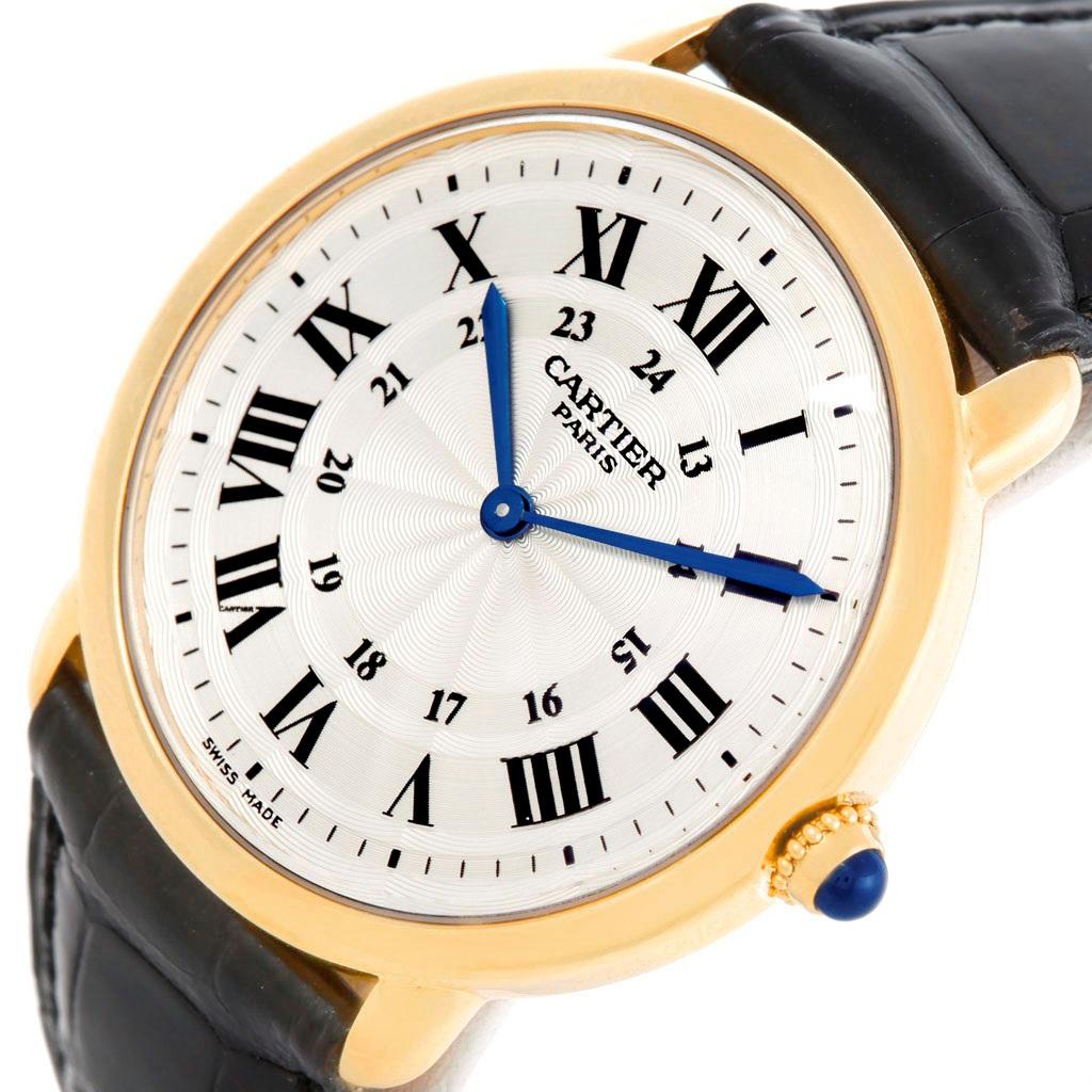 Cartier Ronde Louis Privee 18 Karat Yellow Gold Mechanical Men's Watch For Sale 6