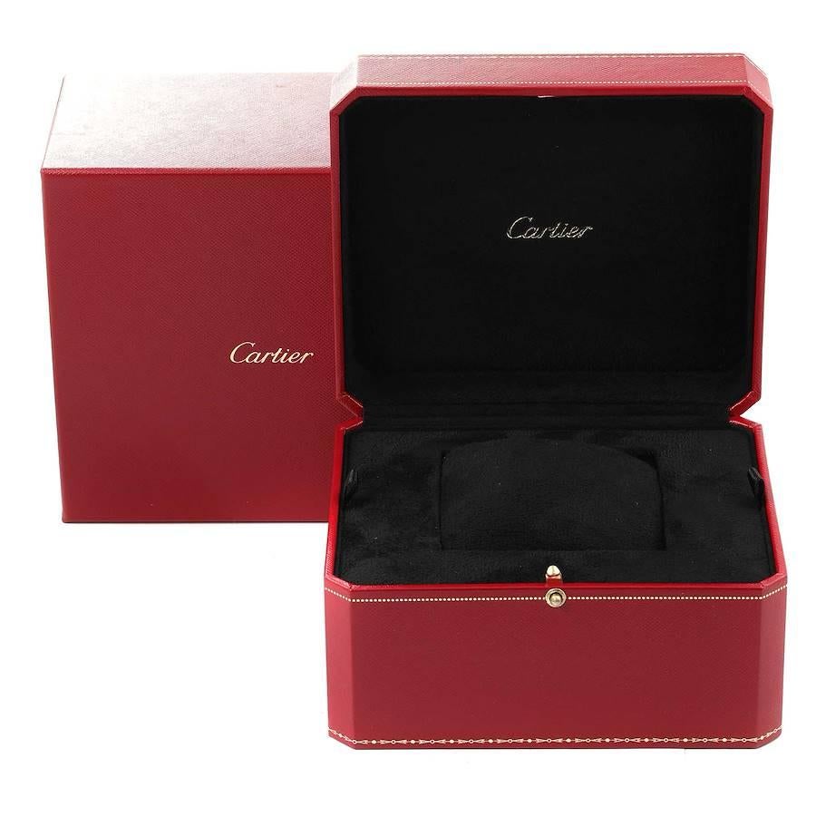 Cartier Ronde Louis Rose Gold Diamond Bezel Silver Dial Mens Watch WR007017 For Sale 1