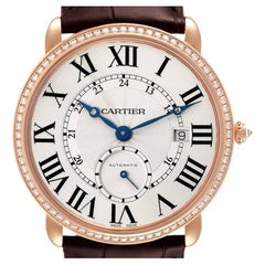 Cartier Montre Ronde Louis en or rose avec lunette et cadran en argent pour hommes WR007017