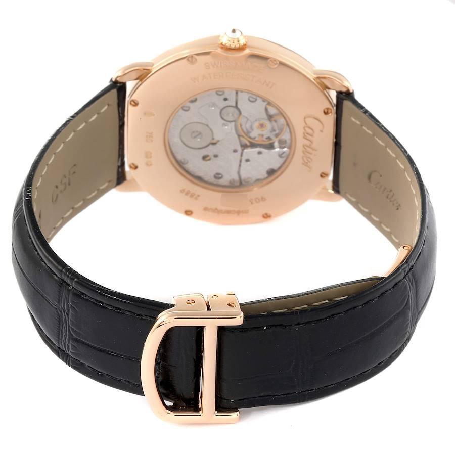 Men's Cartier Ronde Louis Rose Gold Diamond Mens Watch WR000551 For Sale