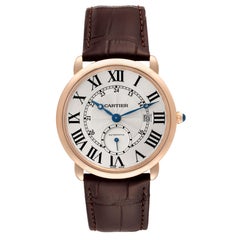 Cartier Ronde Louis Rose Gold Silver Dial Automatic Mens Watch W6801005