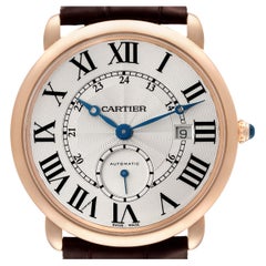 Cartier Ronde Louis Rose Gold Silver Dial Automatic Mens Watch W6801005