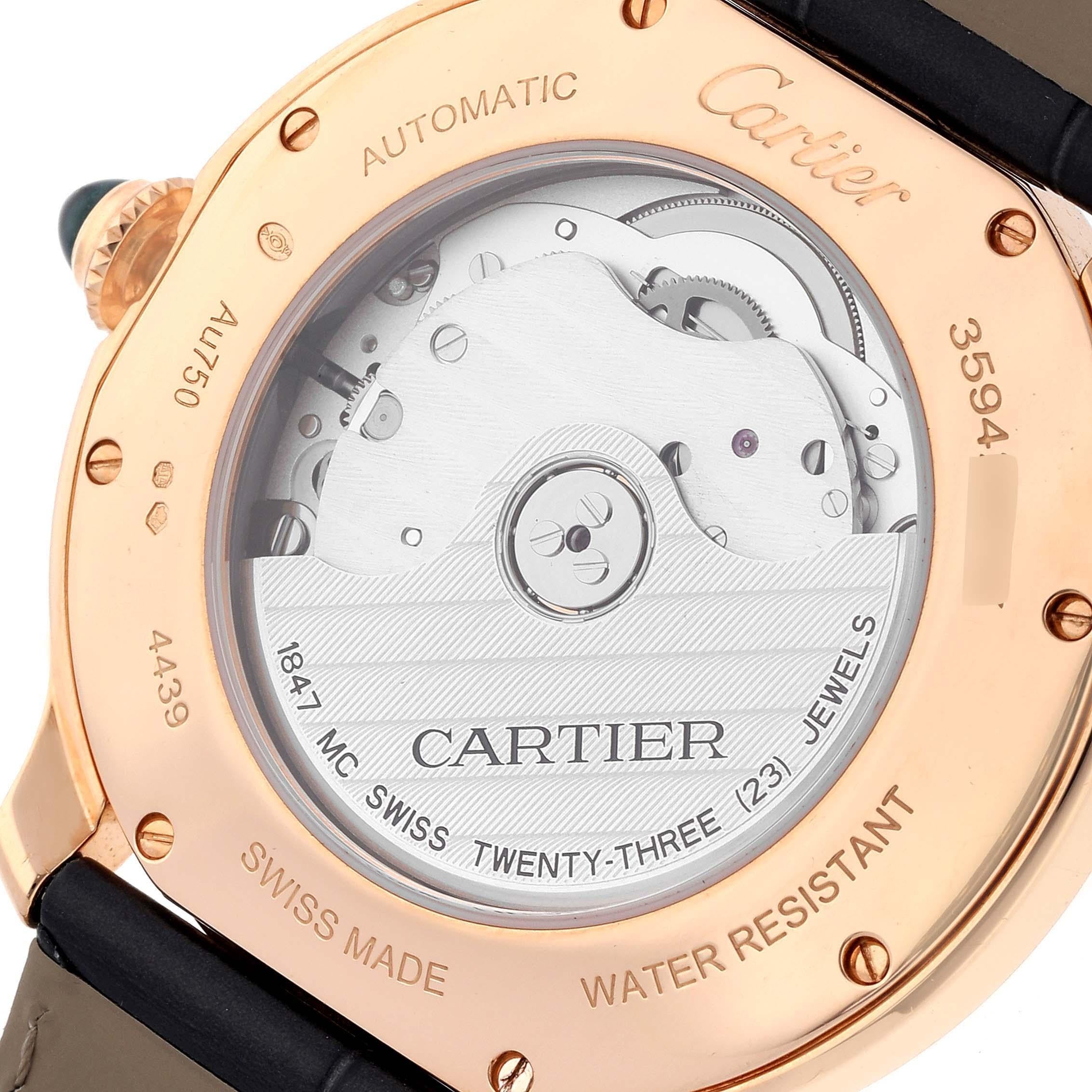 Cartier Ronde Louis Montre automatique pour hommes en or rose avec cadran argenté WGRN0011 en vente 2