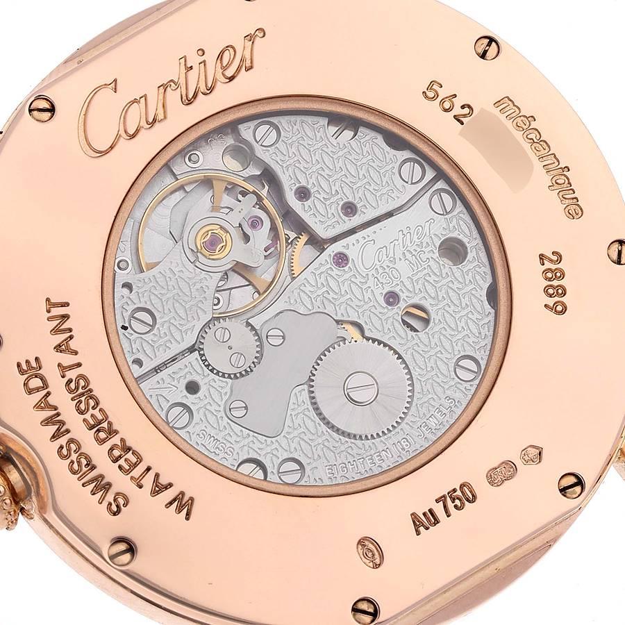 Men's Cartier Ronde Louis Rose Gold Silver Dial Mens Watch W6800251 For Sale