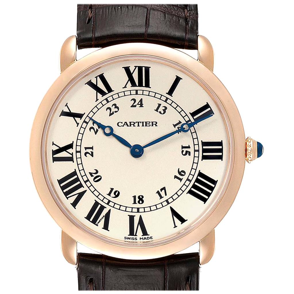 Cartier Ronde Louis Rose Gold Silver Dial Men's Watch W6800251