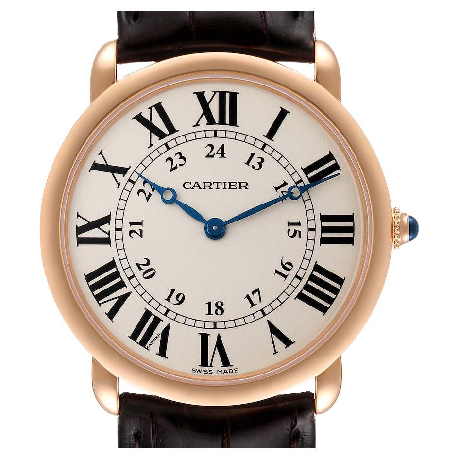 Cartier Ronde Louis Rose Gold Silver Dial Mens Watch W6800251