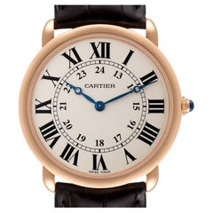 Cartier Ronde Louis Rose Gold Silver Dial Mens Watch W6800251