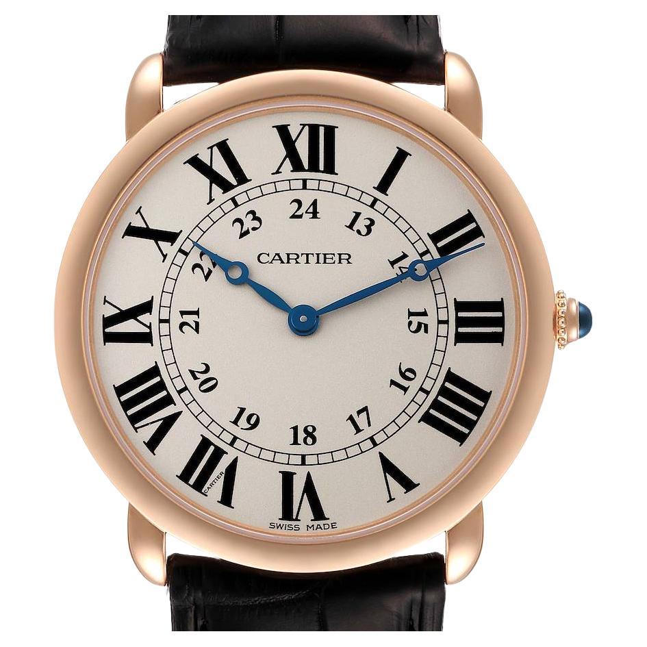 Cartier Ronde Louis Rose Gold Silver Dial Mens Watch W6800251 For Sale