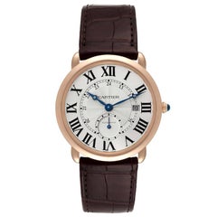 Cartier Ronde Louis Rose Gold Silver Dial Mens Watch W6801005