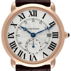 Cartier Ronde Louis Rose Gold Silver Dial Mens Watch W6801005