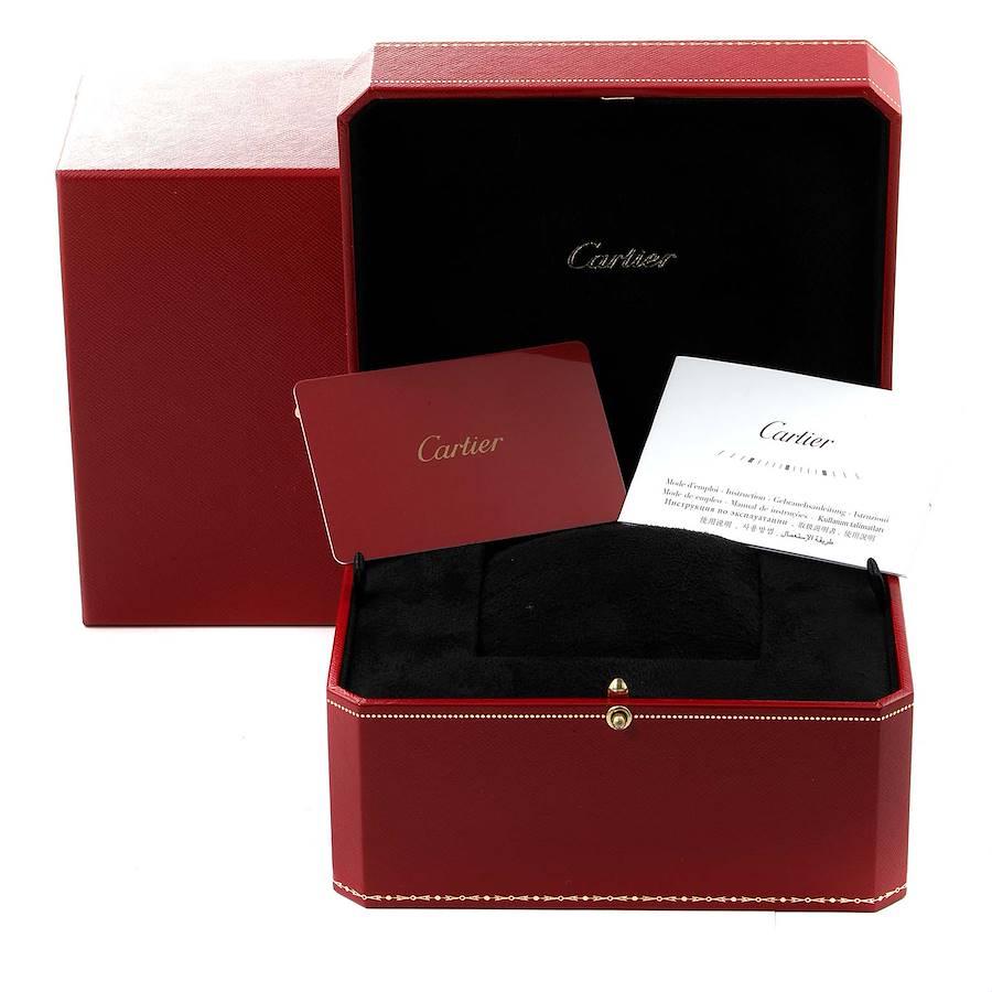 Cartier Ronde Louis Rose Gold Silver Dial Mens Watch WGRN0006 Box Card en vente 6