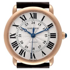 Cartier Ronde Louis Roségold Silber Zifferblatt Herrenuhr WGRN0006 Box Card