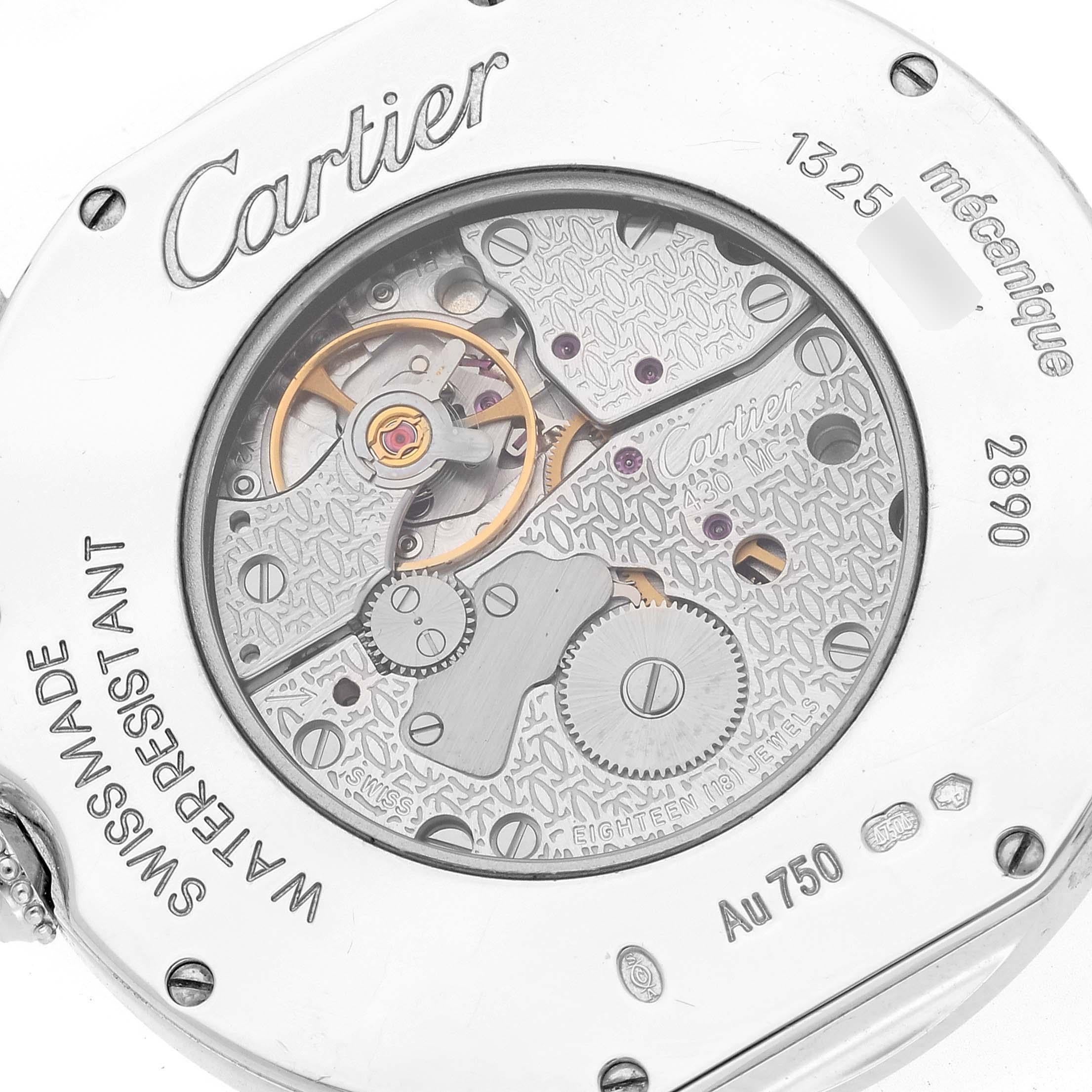 Cartier Ronde Louis White Gold Diamond Mens Watch WR000551 Box Card 1