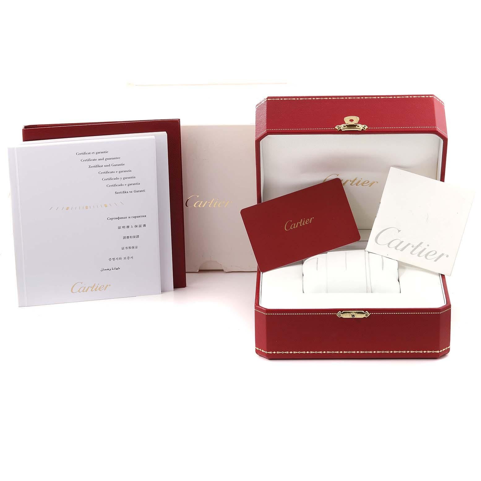 Cartier Ronde Louis White Gold Diamond Mens Watch WR000551 Box Card 4