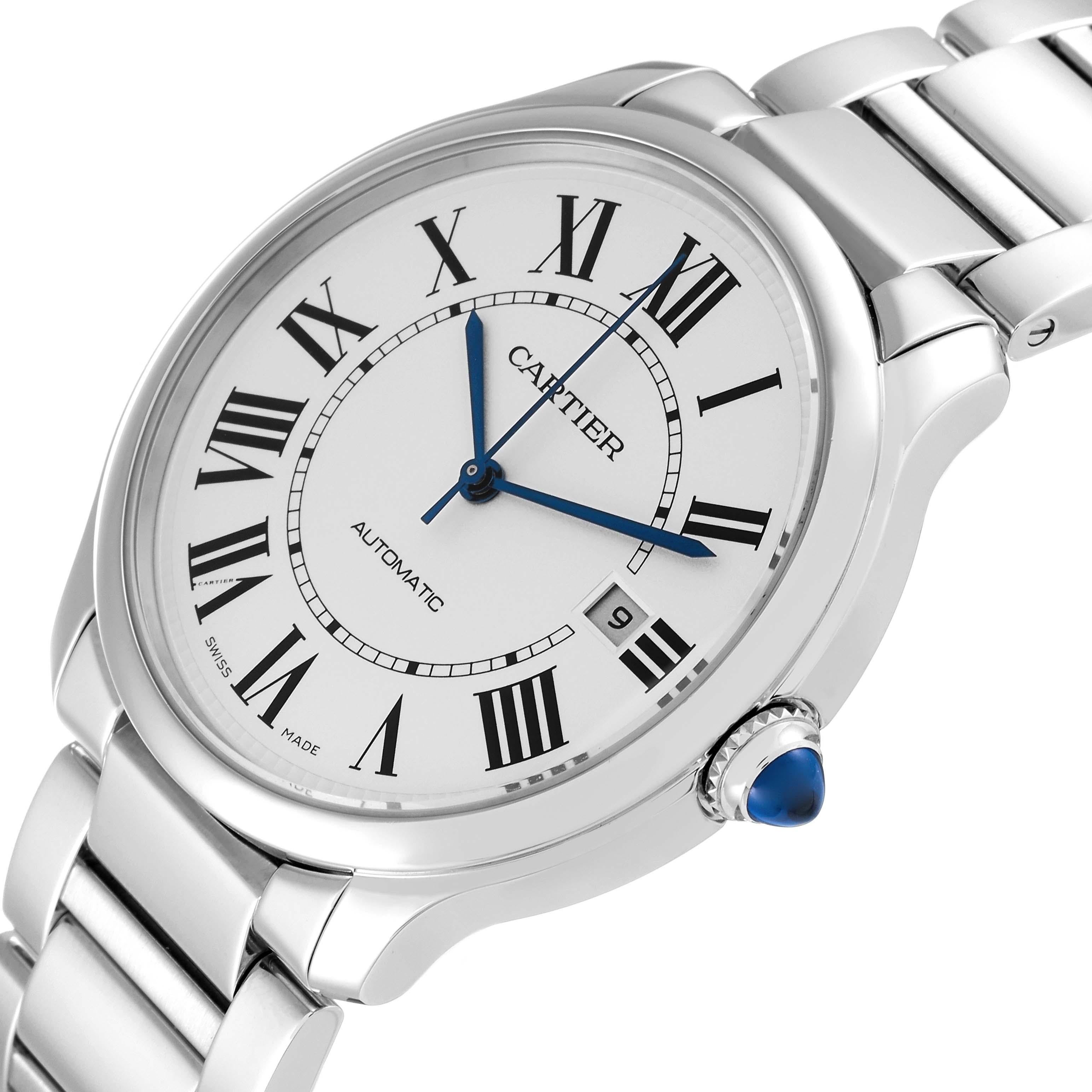 Cartier Ronde Must Automatik-Herrenuhr aus Stahl WSRN0035 mit Boxkarte 1