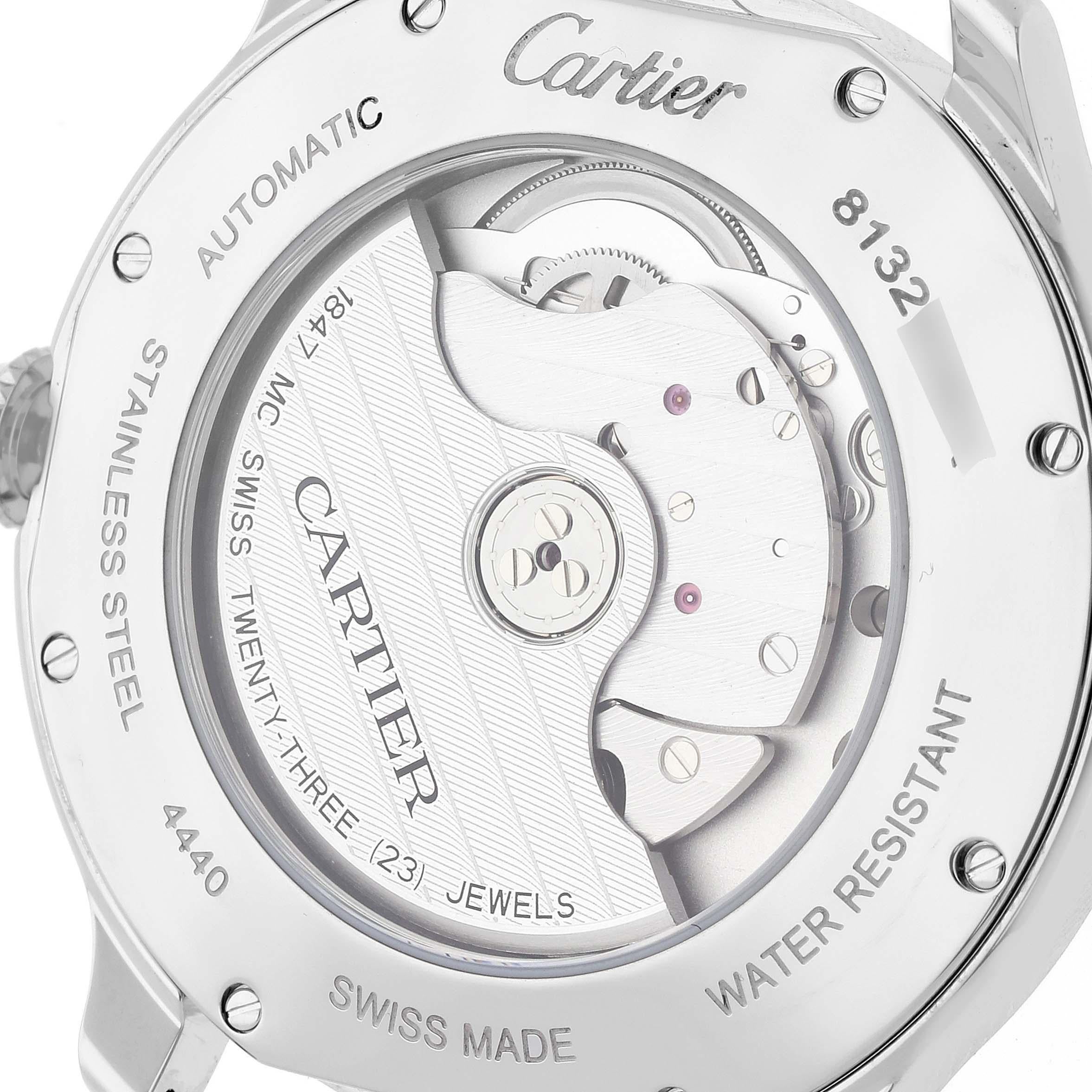 Cartier Ronde Must Automatik-Herrenuhr aus Stahl WSRN0035 mit Boxkarte 2