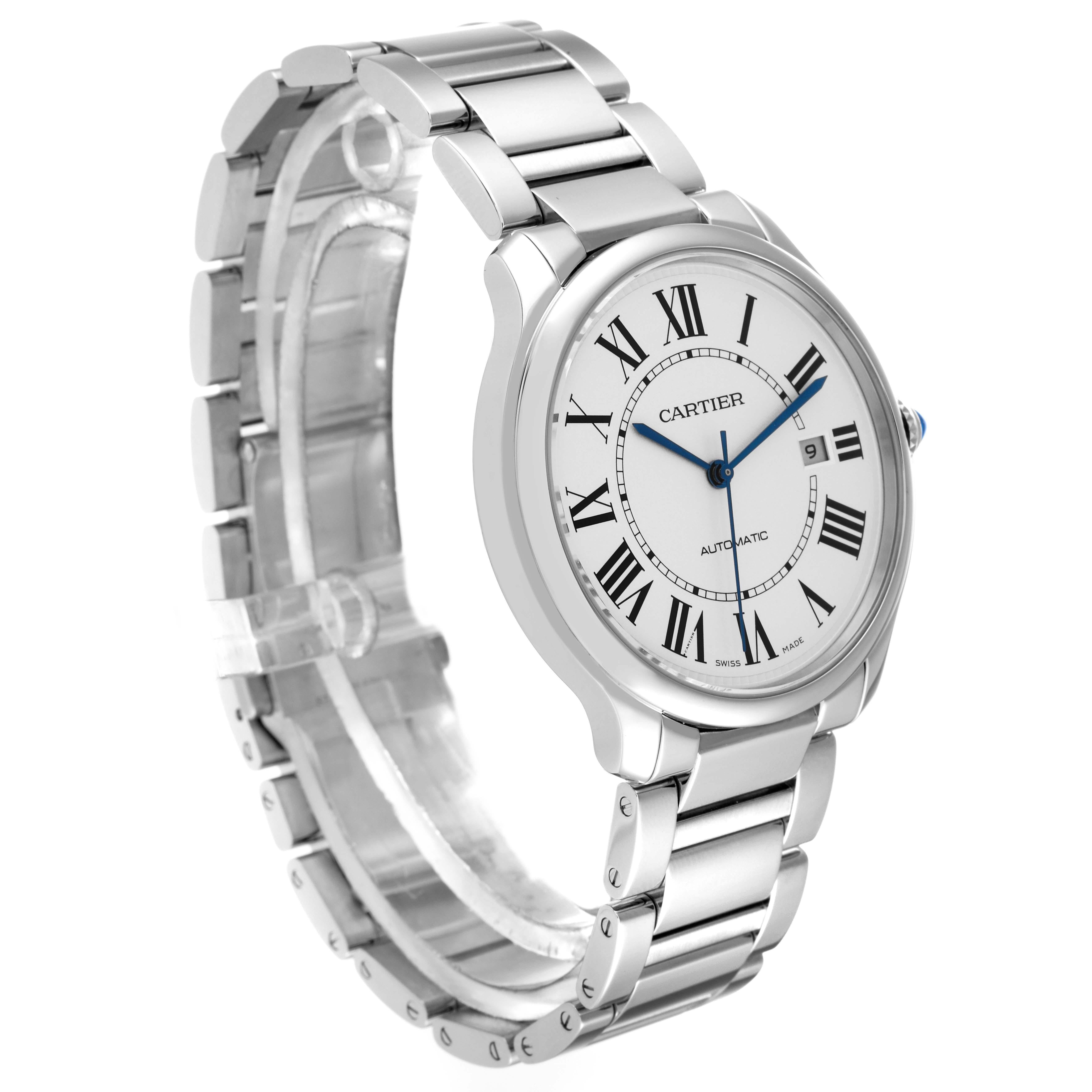 Cartier Ronde Must Automatik-Herrenuhr aus Stahl WSRN0035 mit Boxkarte 6