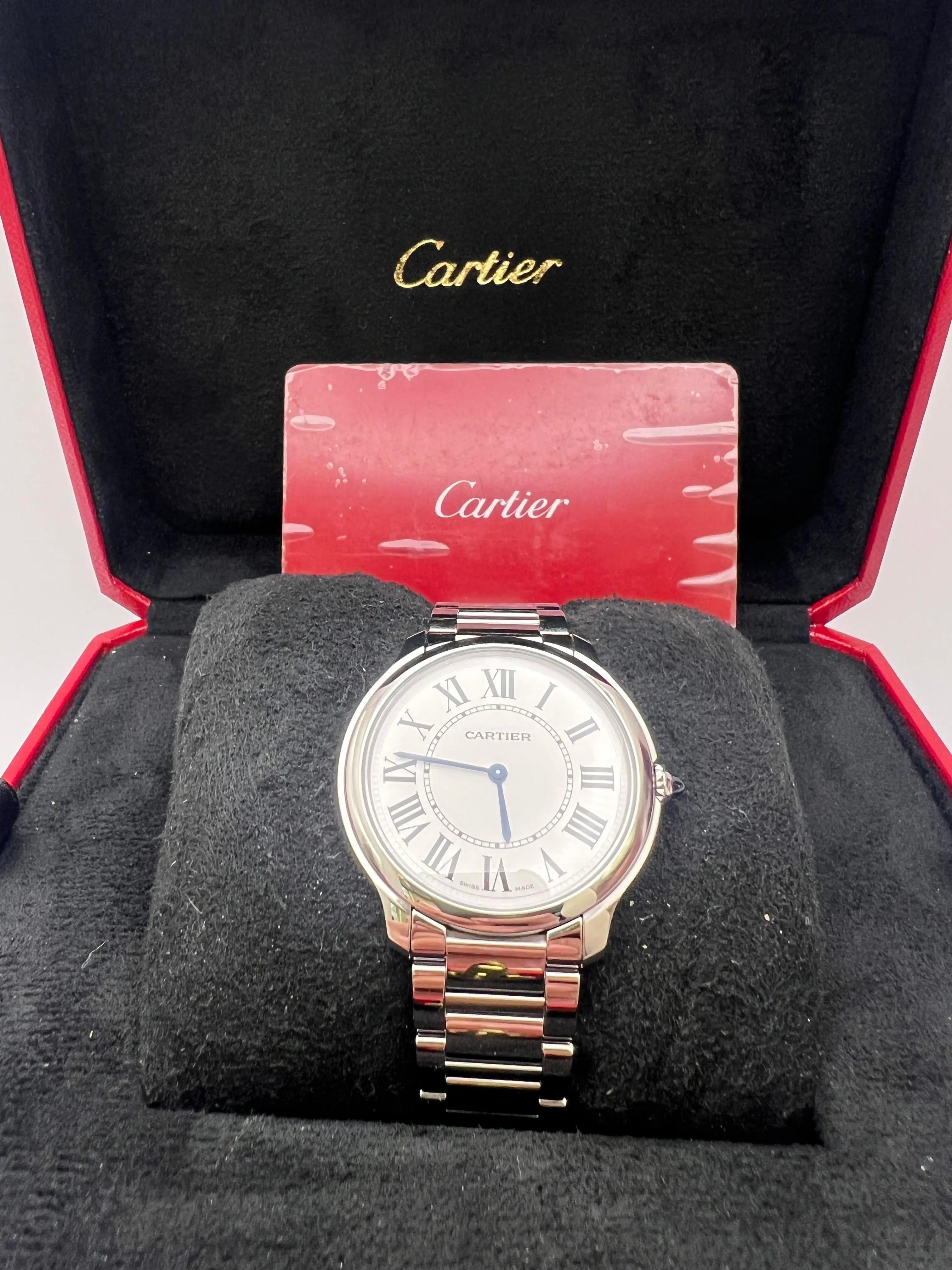 Cartier Ronde Must de Cartier 36mm WSRN0034 Silbernes Zifferblatt Box & Papiere im Zustand „Hervorragend“ im Angebot in New York, NY