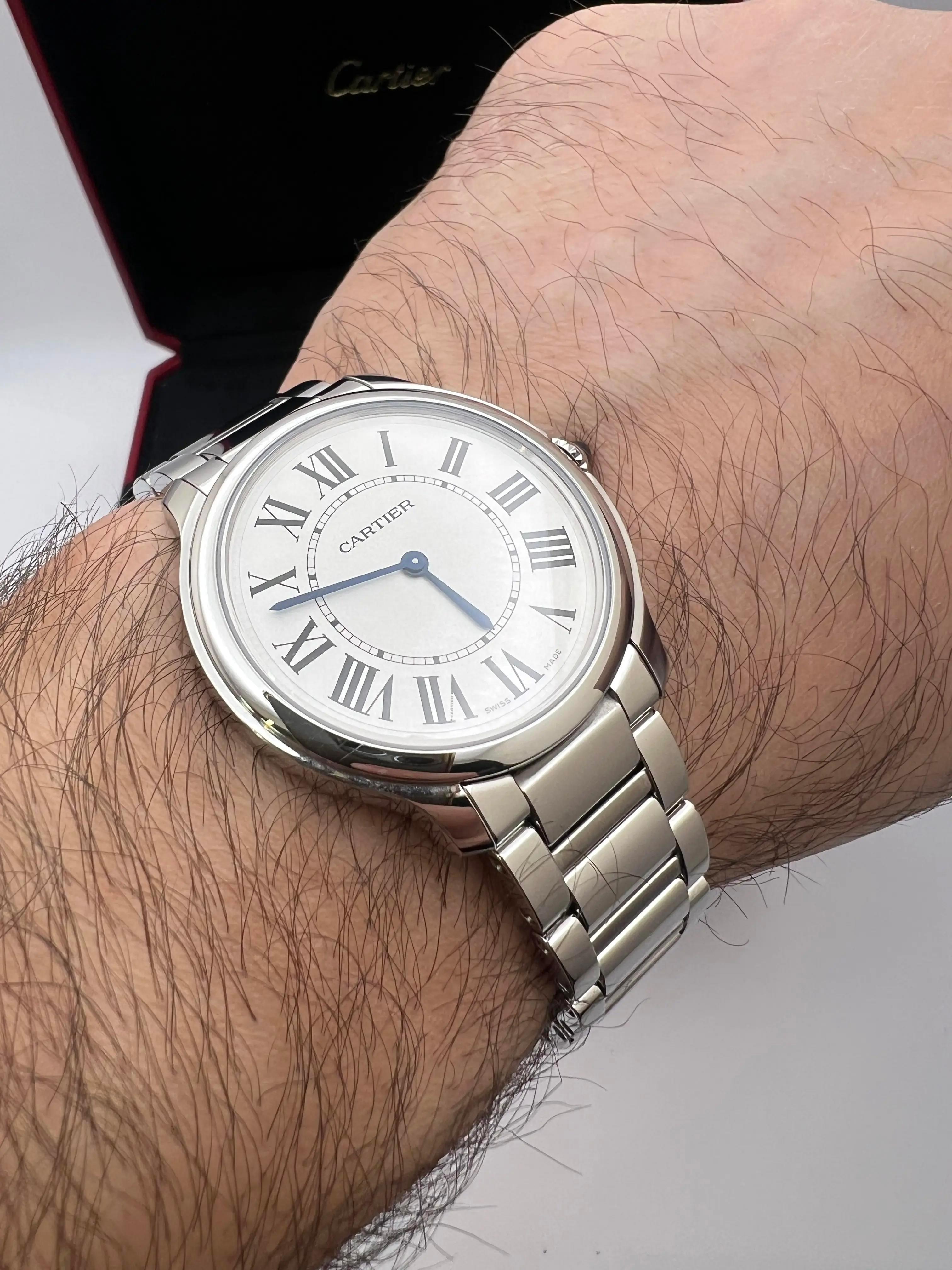 Cartier Ronde Must de Cartier 36mm WSRN0034 Silbernes Zifferblatt Box & Papiere im Angebot 1